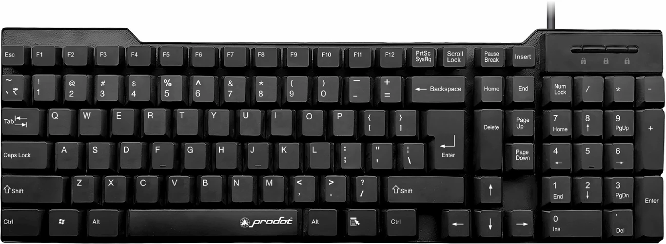 PRODOT QWERTY Keyboard with Low Profile Keys for Windows, Mac, PC, Laptop (KB-Alive) Wired USB Standard Multi-device Keyboard Compatible with Desktop, Laptop, Mac stand support,KB-Alive (Black)